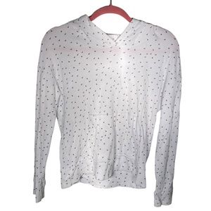 Stateside Hoodie White Waffle Fabric with Cherries